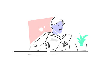 man sitting with laptop computer