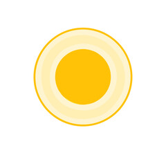 Bright yellow circular design with layered rings, symbolizing warmth and positivity, isolated