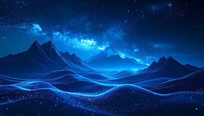 Digital landscape at night