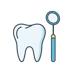 Close-up of a healthy tooth and dental mirror, symbolizing oral hygiene and dental care