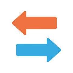 Colorful arrows indicating direction, with a simple background and no distractions