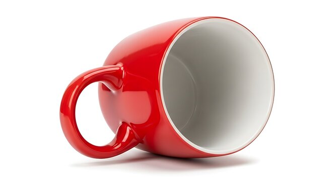 Red mug isolated on white background
