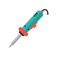 Colorful soldering iron on a white background, showcasing its design and functionality for electronics