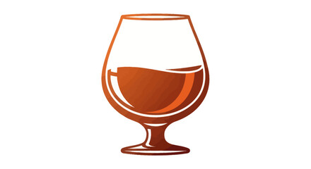 Elegant snifter glass filled with amber colored brandy.