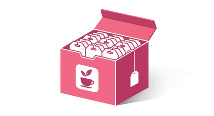 Pink Tea Box with Tea Bags.