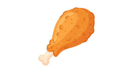 Crispy golden brown fried chicken drumstick illustration.