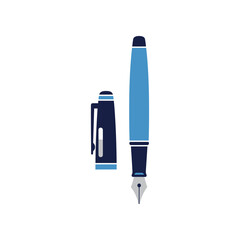 Elegant fountain pen and cap displayed side by side on a clean background, ideal for writing themes