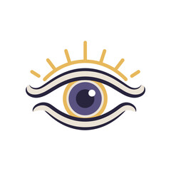 Obraz premium Eye illustration featuring a stylized design with sun rays, symbolizing vision and awareness