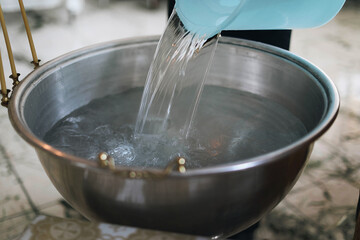 boiling water on a stove