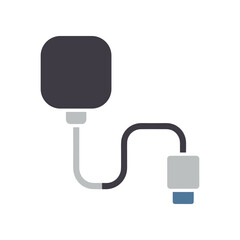 Medical blood pressure monitor with a cuff and tube, used in clinical settings for patient assessment