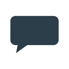 Minimalist speech bubble icon on a dark background, symbolizing communication and dialogue