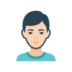 Young man with dark hair wearing a teal shirt, smiling against a plain background