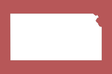 Vector graphic artwork suitable for print and web containing flat detailed map of KANSAS