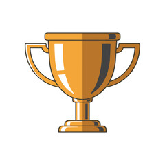 A shiny golden trophy symbolizing victory and achievement on a plain background (1)