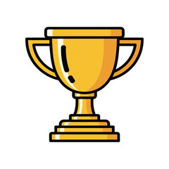 A shiny golden trophy symbolizing victory and achievement on a plain background