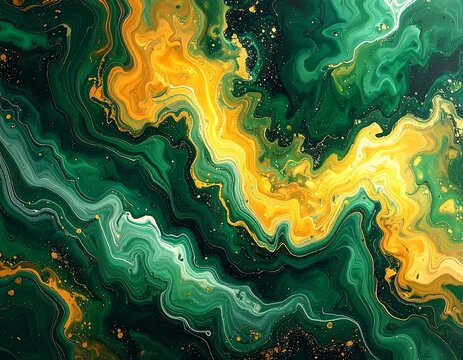 Abstract marbled artwork with gold accents - Powered by Adobe