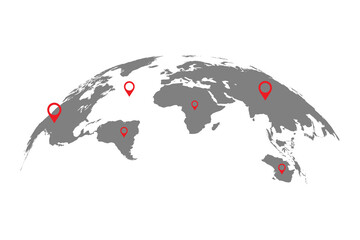 World Map, Very high resolution world map, isolated on white background. Infographic, Flat Earth, Globe similar world map icon.