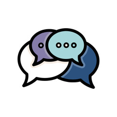Colorful speech bubbles representing communication and conversation in a digital context
