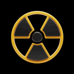 Fototapeta premium Radioactive symbol warning sign icon illustration, hazard and danger symbol