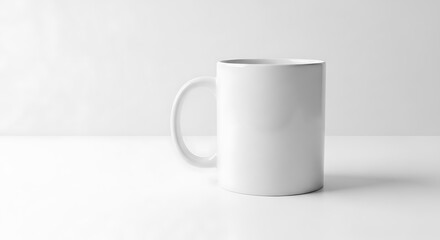 Obraz premium Plain white ceramic mug isolated on white background