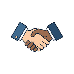 Two diverse hands shaking in a professional setting, symbolizing partnership and collaboration