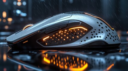 Sleek, modern gaming mouse with illuminated accents