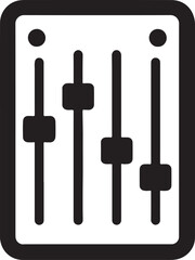 Music mixer silhouette icon vector, audio control symbol design for DJ, studio, sound, and entertainment.