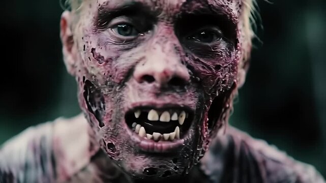Zombie Woman Closeup Horror.