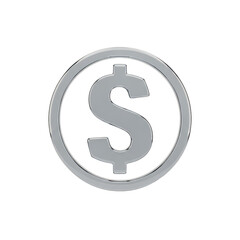 Silver Dollar Coin Isolated on Black Background Finance Money Investment Business Concept Stock Photo