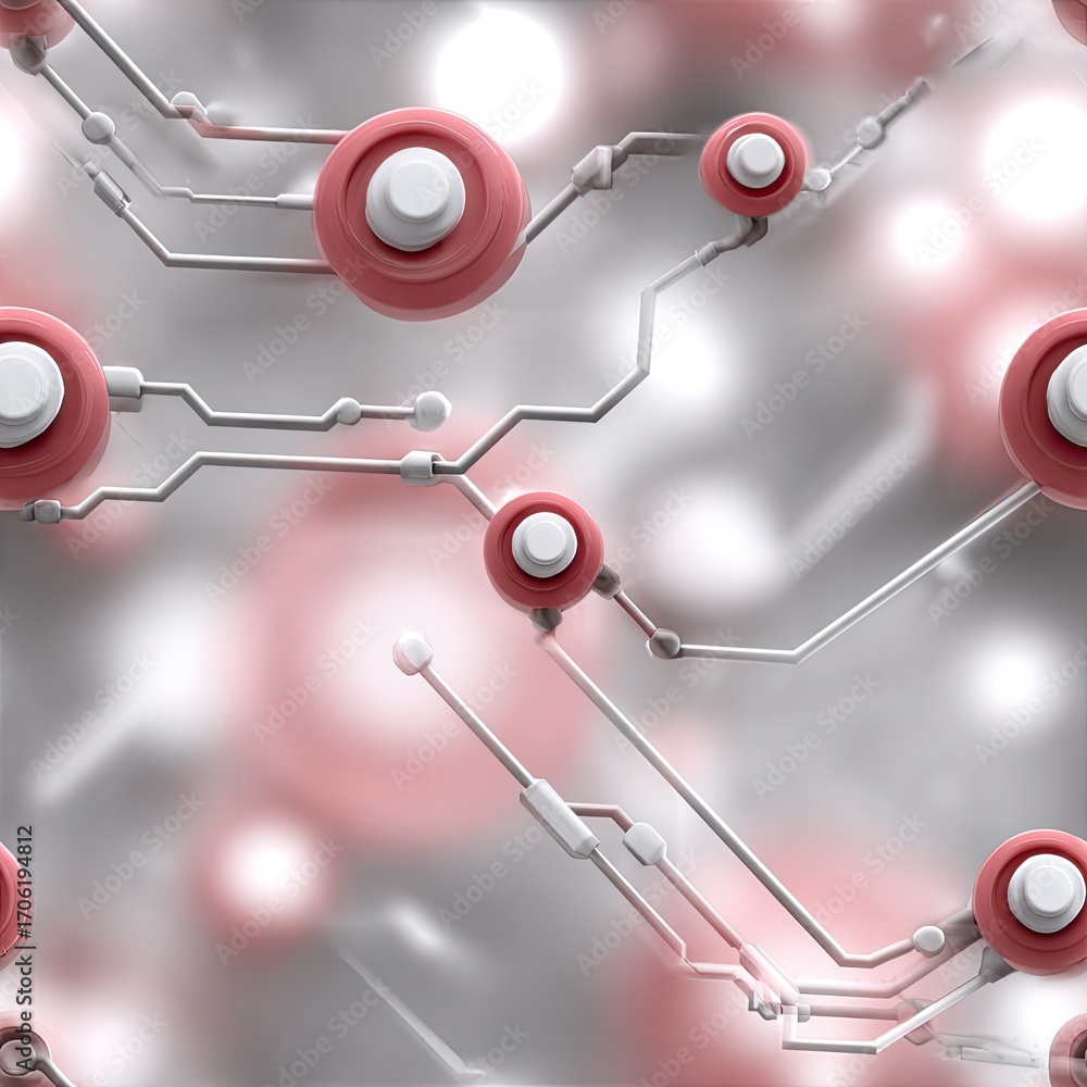 Poster this design showcases an iridescent holographic backdrop with detailed circuit board elements in a v