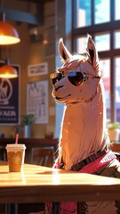 Watercolor funny animal illustration - Cartoon style