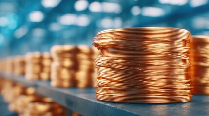 Copper Wire Coils in Warehouse