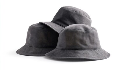 Gray Bucket Hats (Set of Three)