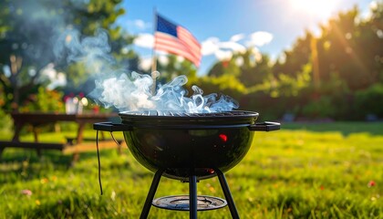 Backyard barbecue in summer