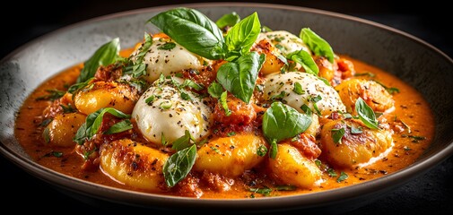 gnocchi with tomato sauce and cheese
