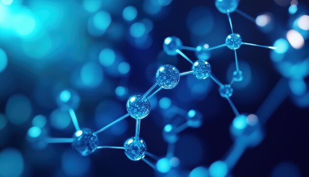 Cutting-Edge Molecules Technology In A Futuristic Abstract Form. Digital Innovation At Its Finest. Awaiting Your Ideas In The Blank Space Provided.