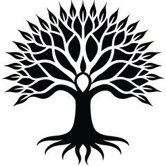 Obraz premium tree of life with glowing aura isolated on white background