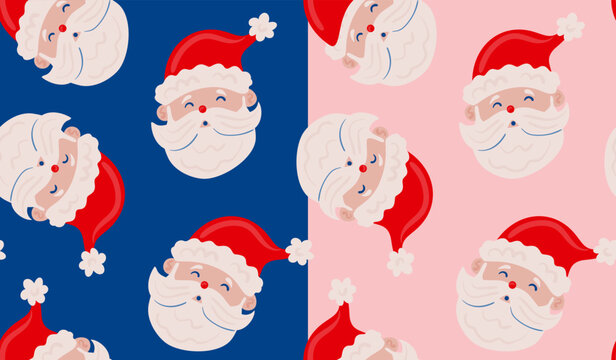 bright christmas winter pattern with santa