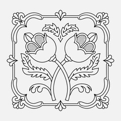 Vintage Floral Ornament Frame Vector Design