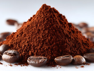 cocoa powder on white background