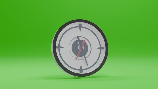 3d animated compass navigation guide on green background