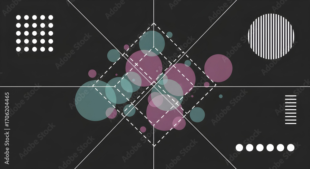 Poster abstract geometric background representing data and network connections