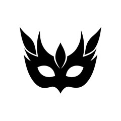 Elegant masquerade mask art on transparent background silhouette