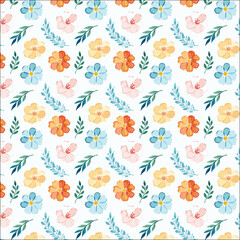 Floral Watercolor Seamless Pattern
