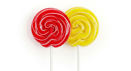 Sweeten your brand with these vibrant red and yellow lollipops for a playful design element