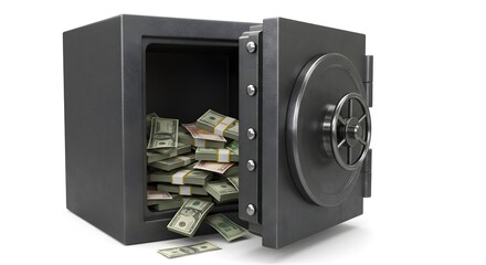 Obraz premium A Safe filled with cash representing security and financial wealth