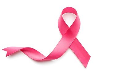A simple yet poignant image of a pink ribbon, a universal symbol of breast cancer awareness and support