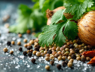 coriander seeds isolated