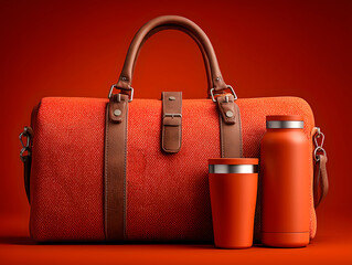 red bag on a red background