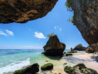 View of Padang Padang beach in Uluwatu Bali
